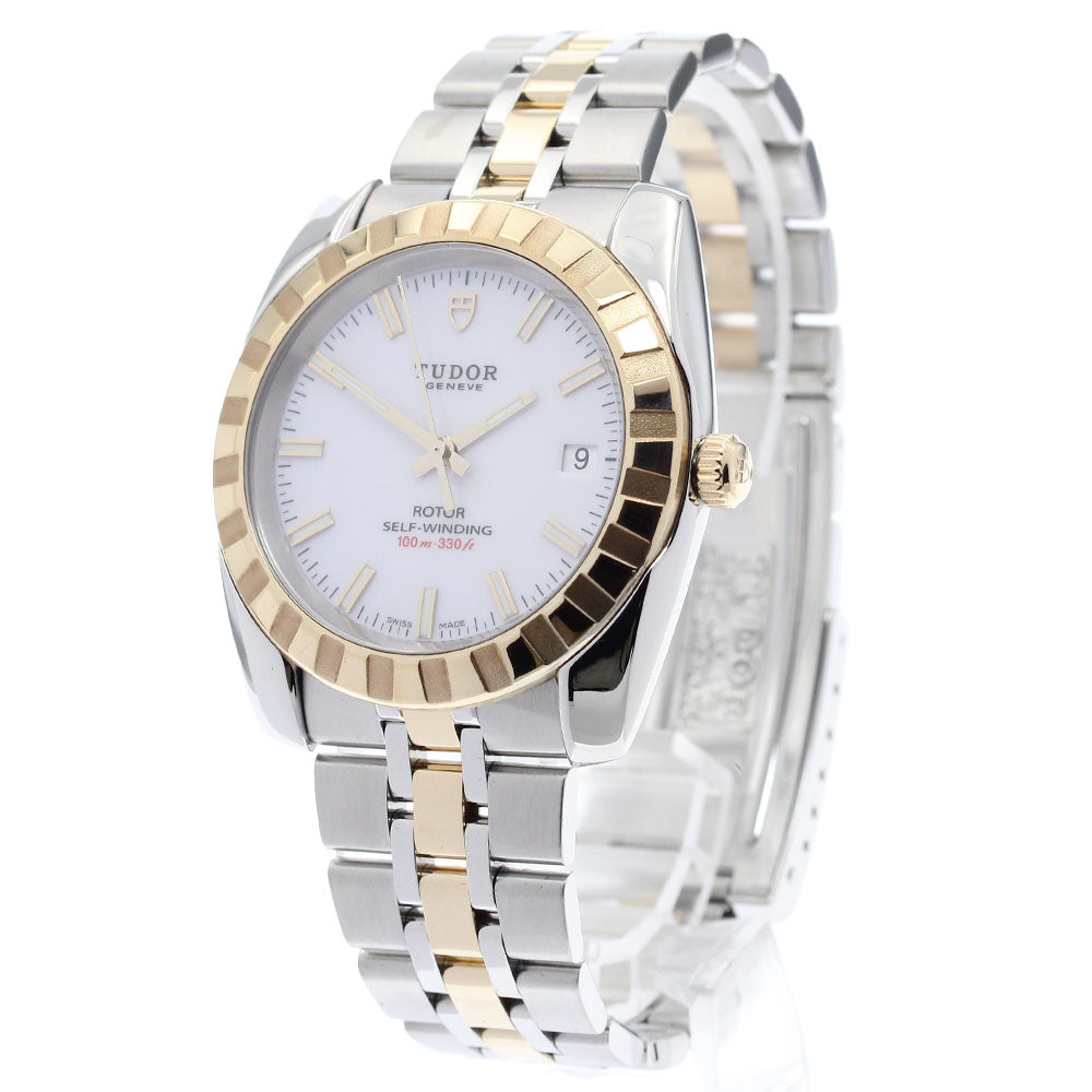 TUDOR Classic Date 21013 YG2 tone white Dial Automatic Men's Watch_891466