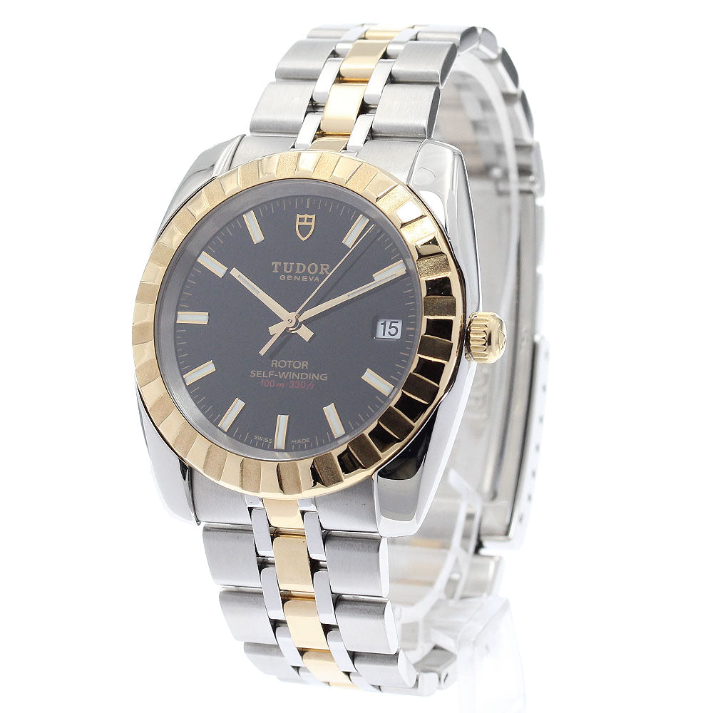 TUDOR Classic Date 21013 YG2 tone black Dial Automatic Men's_891467