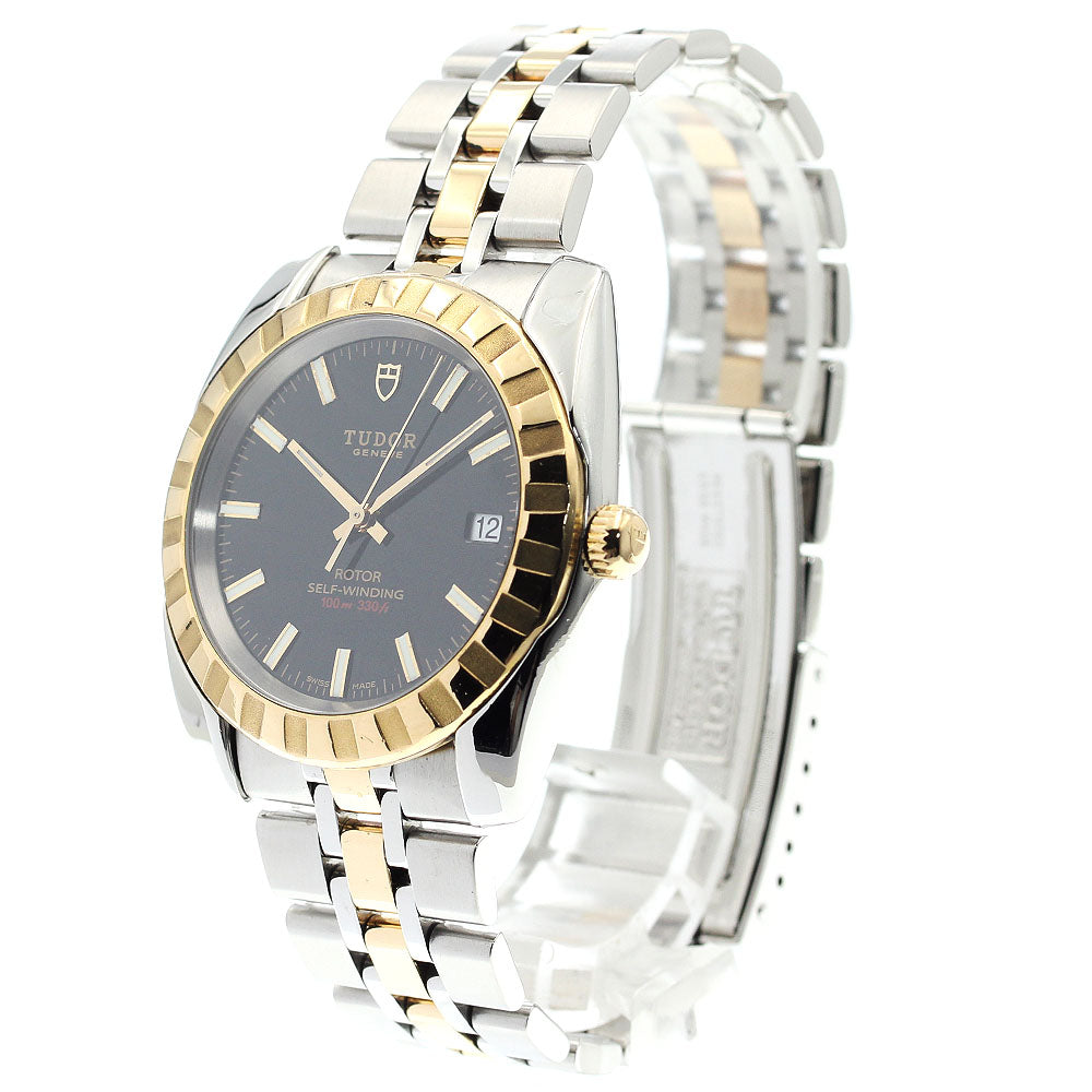 TUDOR Classic Date 21013 YG2 tone black Dial Automatic Men's Watch_891468