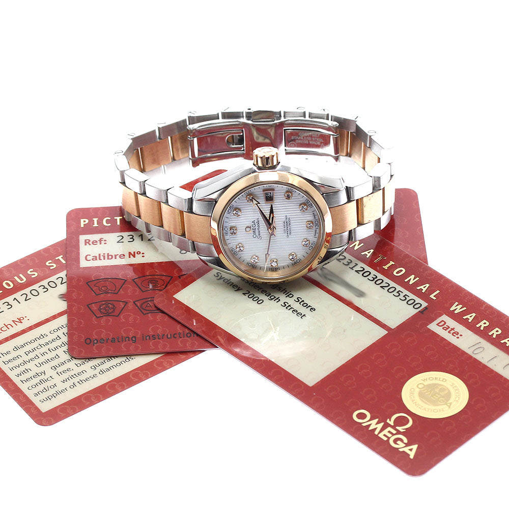 OMEGA Seamaster Aqua Terra 231.20.30.20.55.001 11P diamond White shell Dial Automatic Ladies Watch_891553