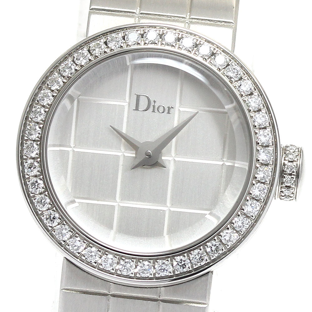 Dior La di de dior CD040111 Diamond Bezel Silver Dial Quartz Ladies Watch_891589