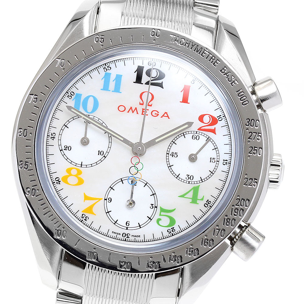 OMEGA Speedmaster Olympic Time Race Collection 3836.70.36 Chronograph White shell Dial Automatic Men's Watch_891625