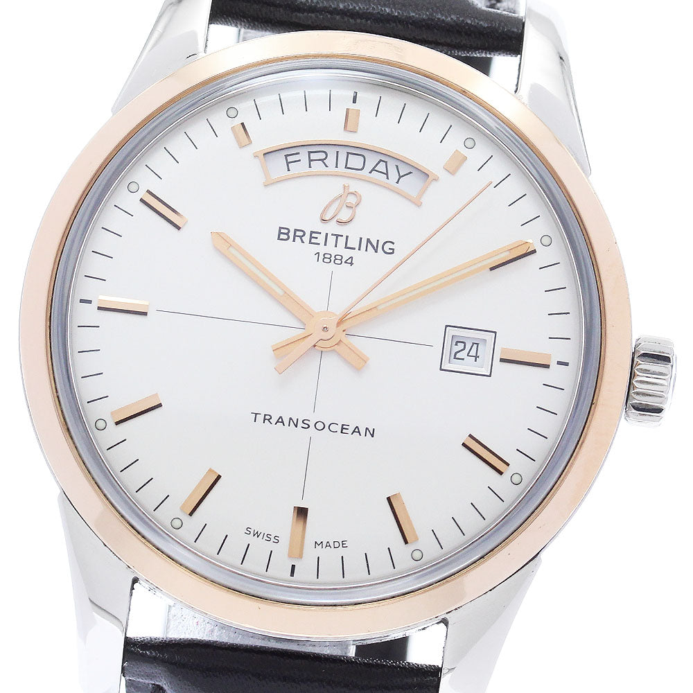 BREITLING Transocean U45310 Day date Silver Dial Automatic Men's Watch_891629
