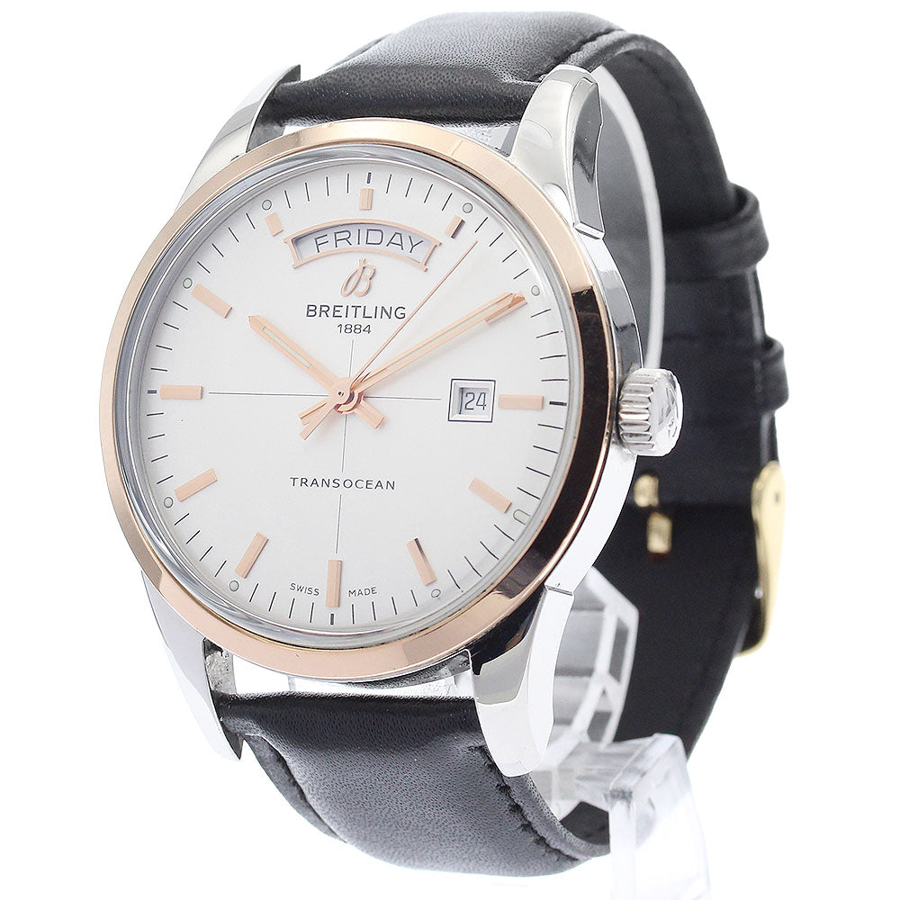 BREITLING Transocean U45310 Day date Silver Dial Automatic Men's Watch_891629