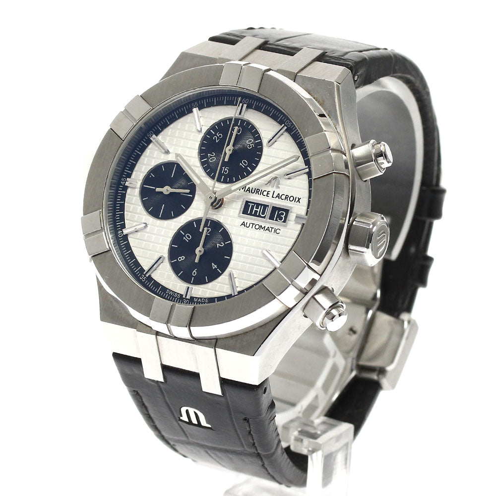 MAURICE LACROIX icon AI6038 Chronograph day date Silver / Black Dial Automatic Men's Watch_891659
