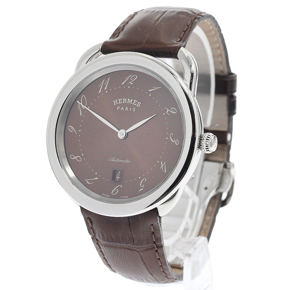 HERMES Arceau AR7.710 Date Brown Dial Automatic Men's Watch_891671