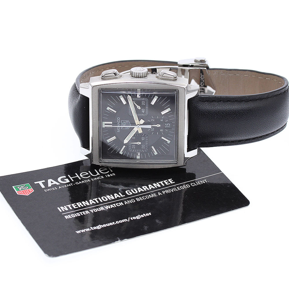 TAG HEUER Monaco CW2111-0 Chronograph Date black Dial Automatic Men's_891688