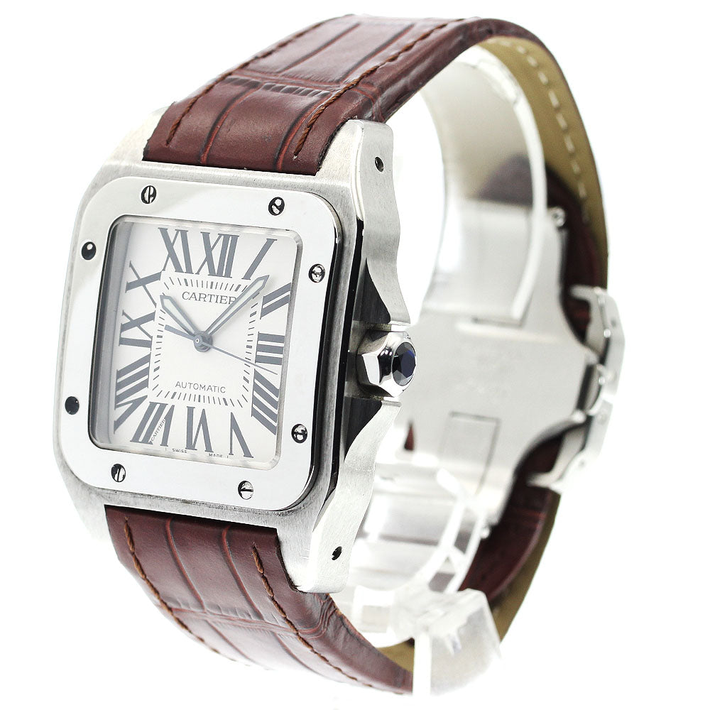 CARTIER Santos Galbe LM W20076X8 Silver Dial Automatic Men's Watch_891732