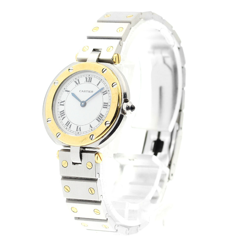CARTIER Santos Round SM 84038288 white Dial Quartz Ladies Watch_891742