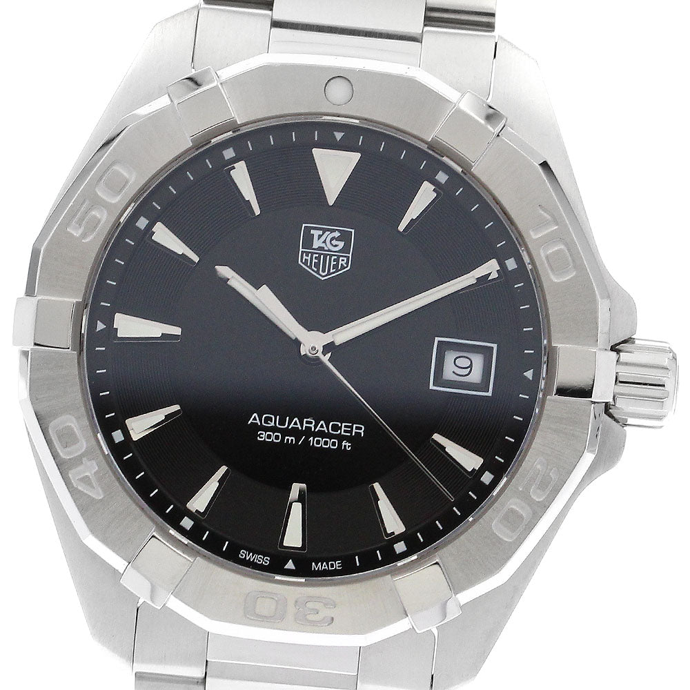 TAG HEUER Aqua racer WAY1110 Date Black Dial Quartz Men's Watch_891795