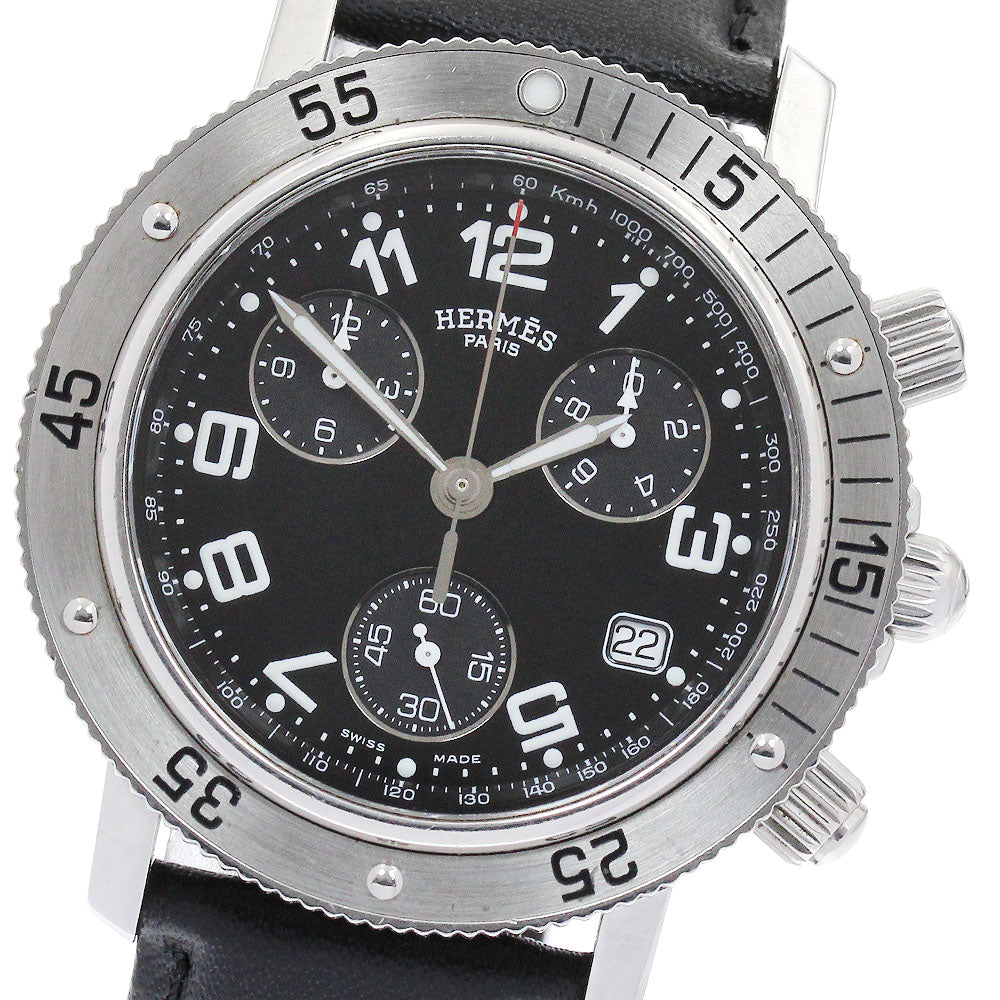 HERMES Clipper diver CL2.910 Chronograph black Dial Quartz Men's Watch_891813