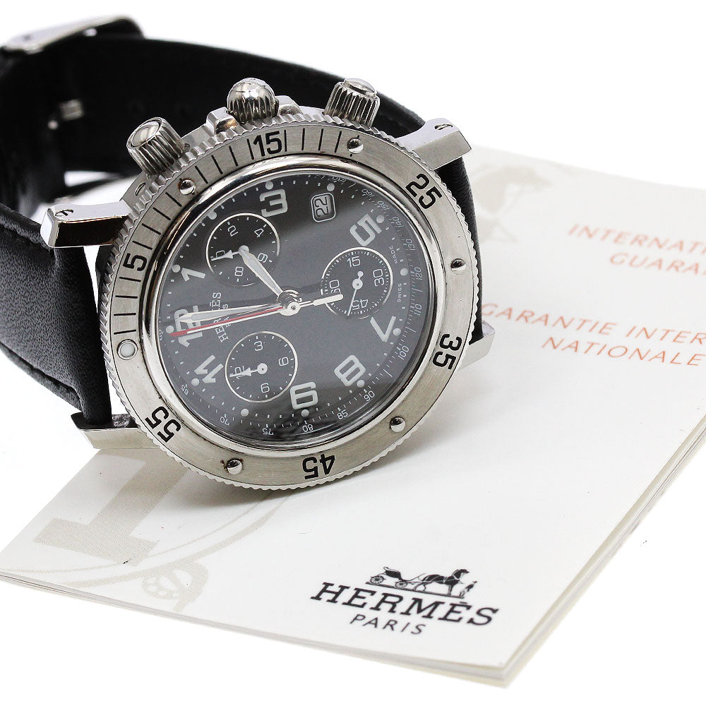 HERMES Clipper diver CL2.910 Chronograph black Dial Quartz Men's Watch_891813
