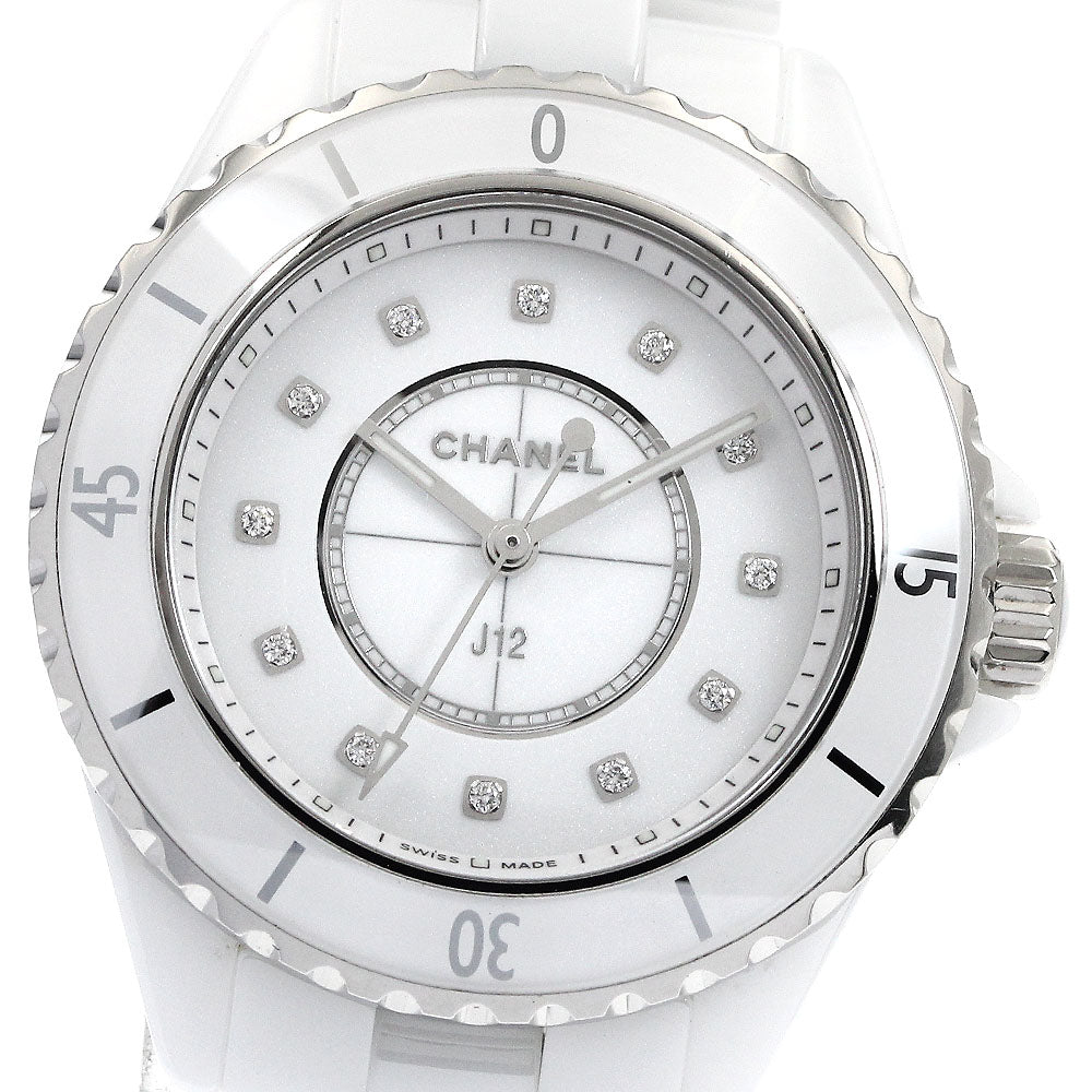 CHANEL J12 white ceramic H5704 12P diamond white Dial Quartz Ladies Watch_891819