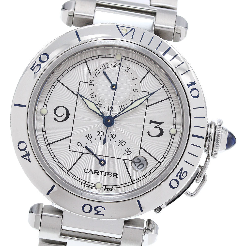 CARTIER Pasha 38mm W31037H3 GMT power reserve Automatic Men's Watch_891821