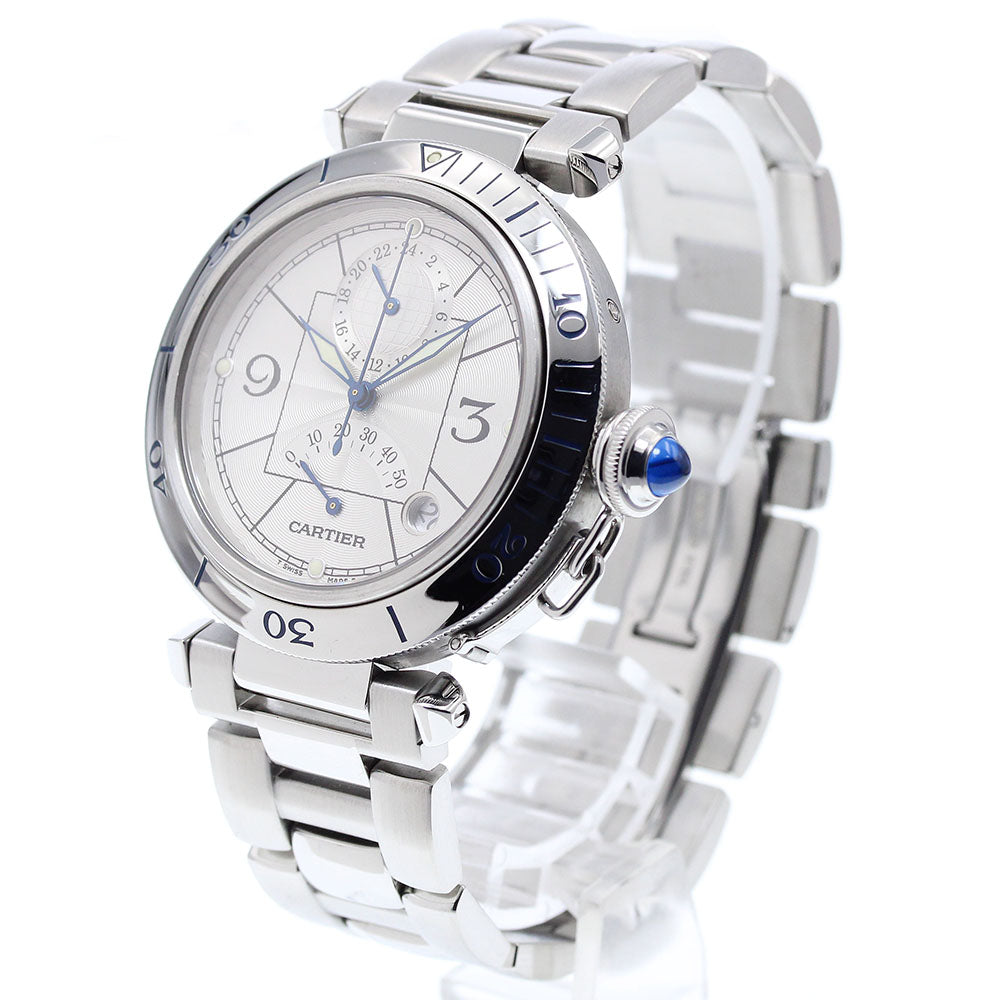 CARTIER Pasha 38mm W31037H3 GMT power reserve Automatic Men's Watch_891821