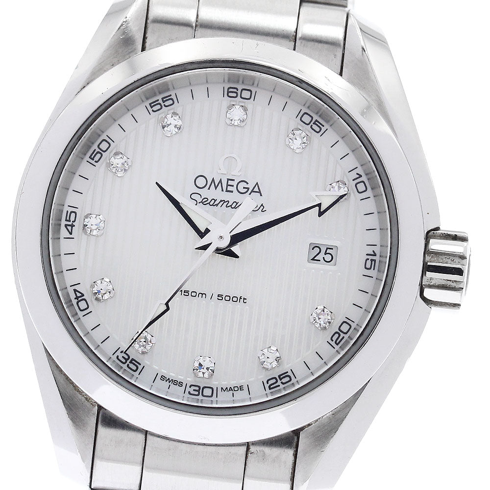 OMEGA Seamaster Aqua Terra 231.10.30.60.55.001 11P Diamond Date White shell Dial Quartz Ladies Watch_891856
