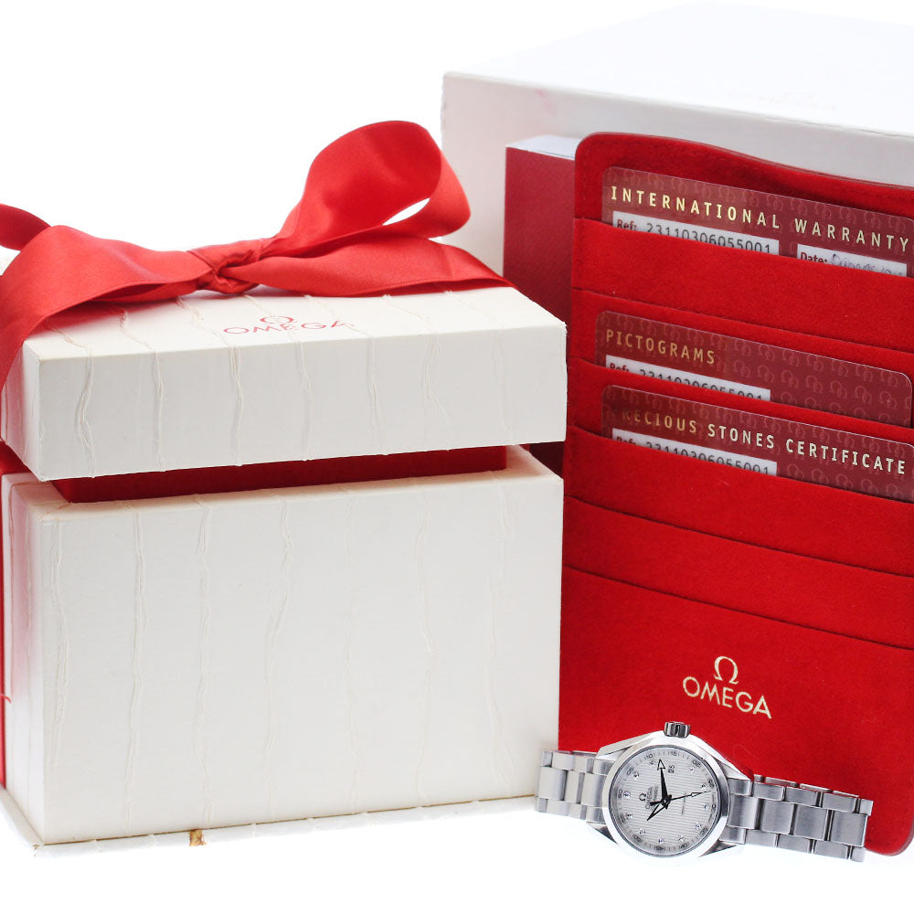 OMEGA Seamaster Aqua Terra 231.10.30.60.55.001 11P Diamond Date White shell Dial Quartz Ladies Watch_891856