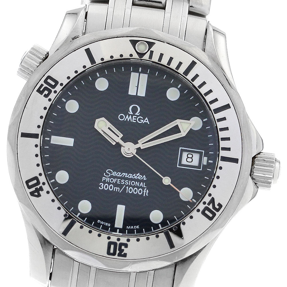 OMEGA Seamaster300 2562.80 Date Navy Dial Quartz Boy's Watch_891859