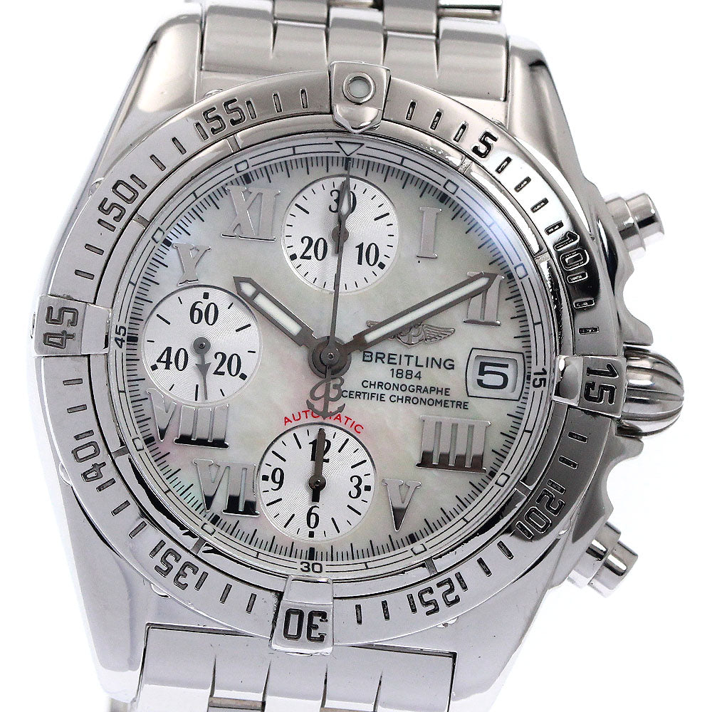 BREITLING Chrono cockpit A13358 Date White shell Dial Automatic Men's Watch_891860