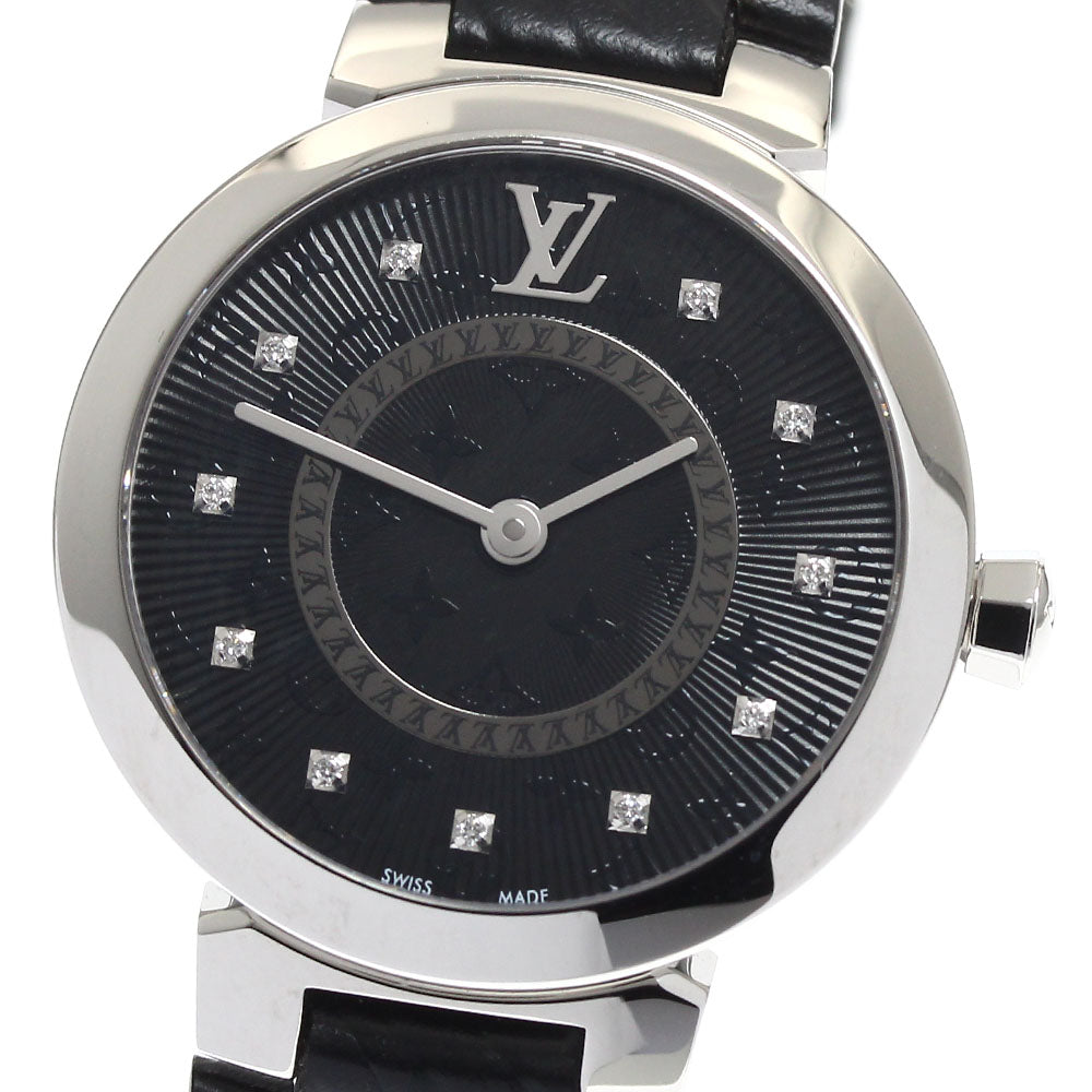 LOUIS VUITTON Tambour Slim PM QA143 11P diamond black Dial Quartz Ladies_891953