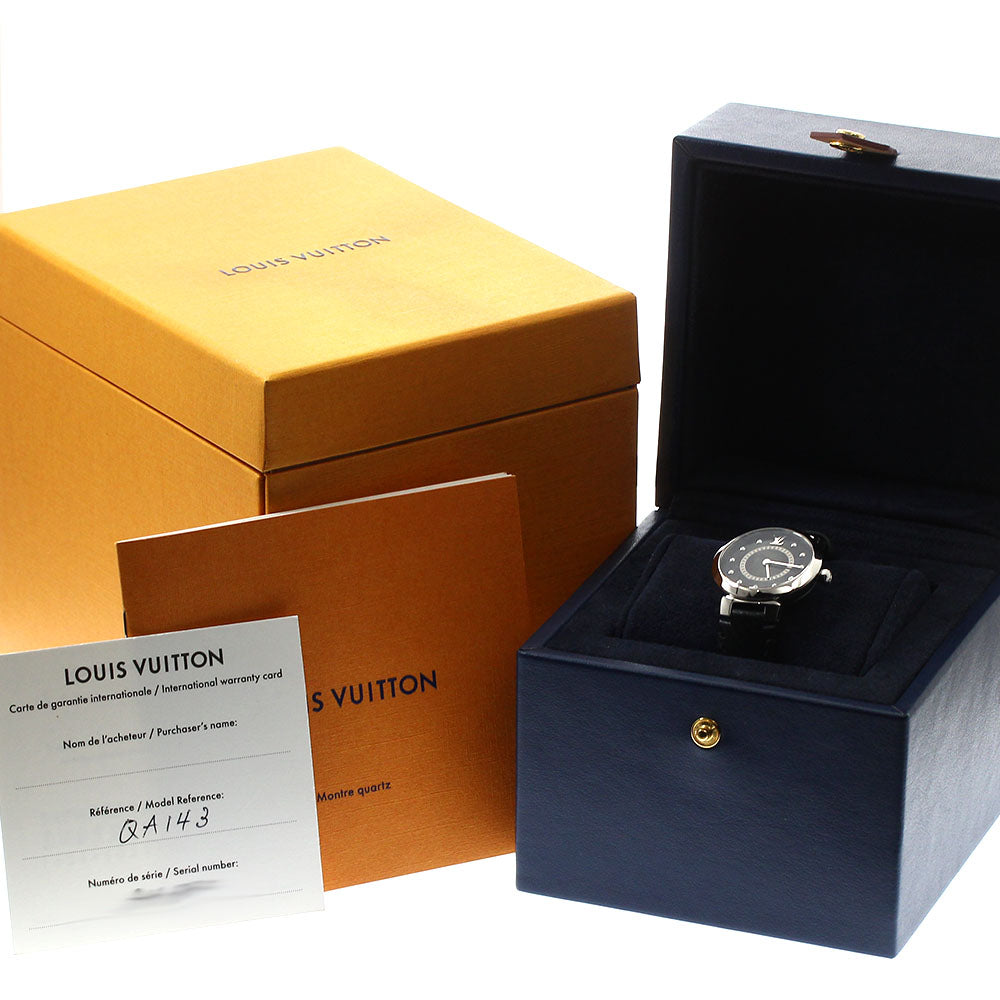LOUIS VUITTON Tambour Slim PM QA143 11P diamond black Dial Quartz Ladies_891953