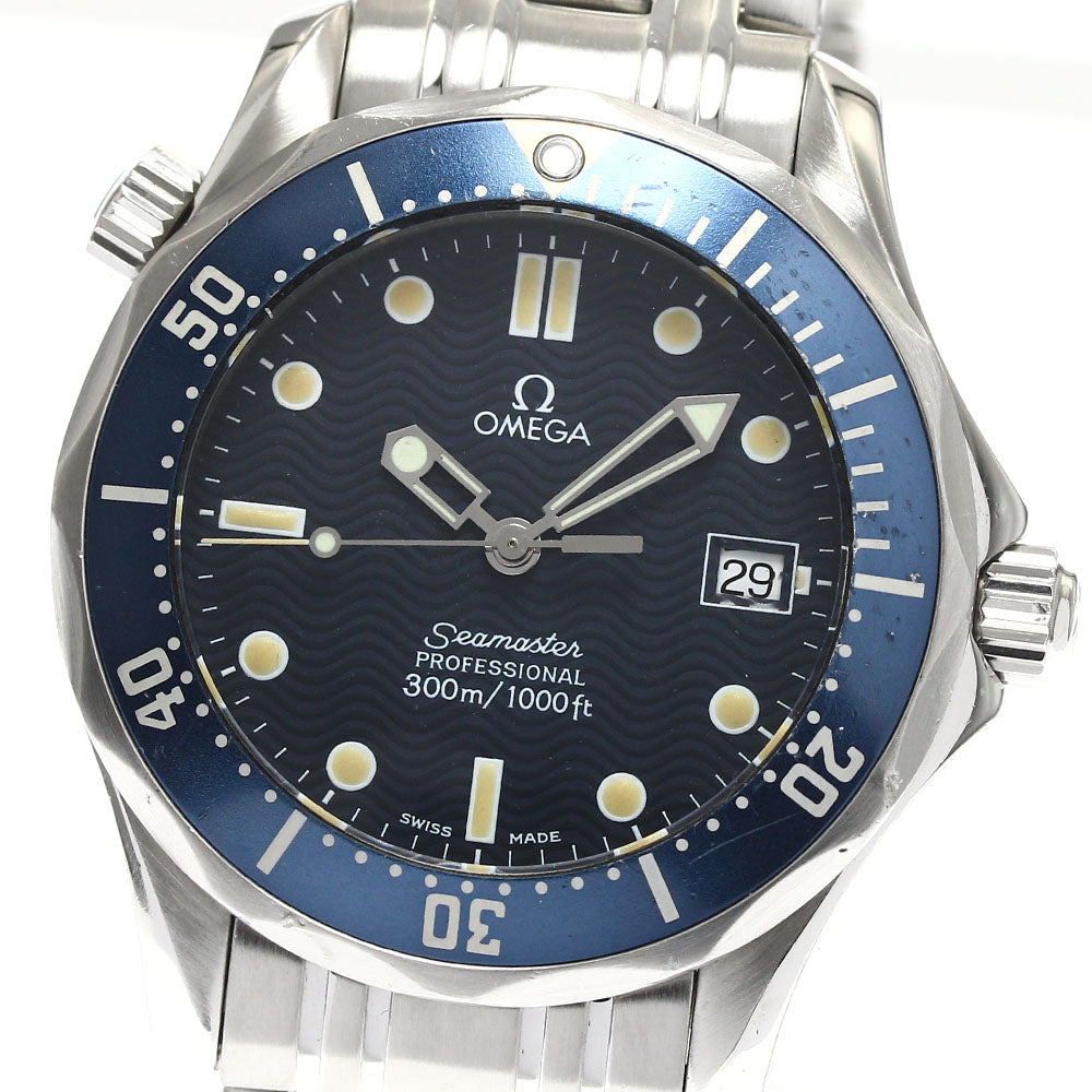 OMEGA Seamaster300 2561.80 Date Navy Dial Quartz Boy's Watch_891959