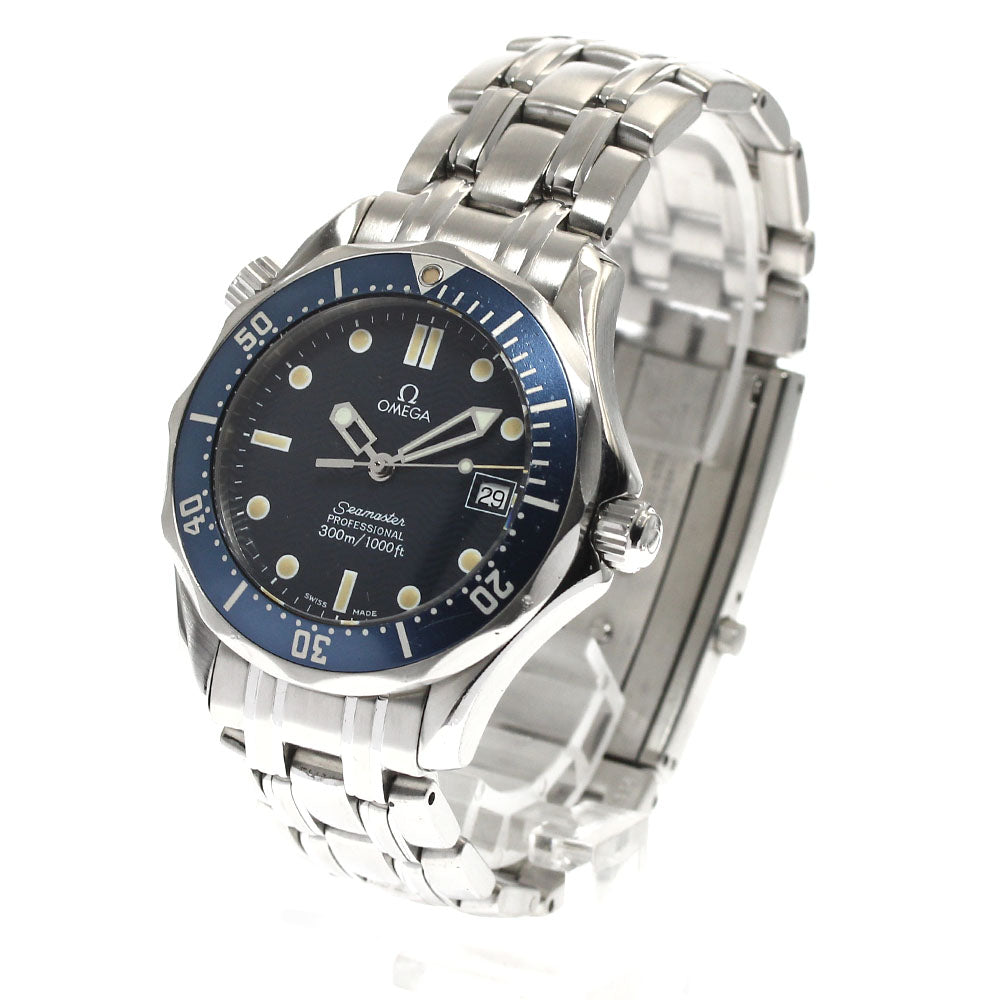 OMEGA Seamaster300 2561.80 Date Navy Dial Quartz Boy's Watch_891959