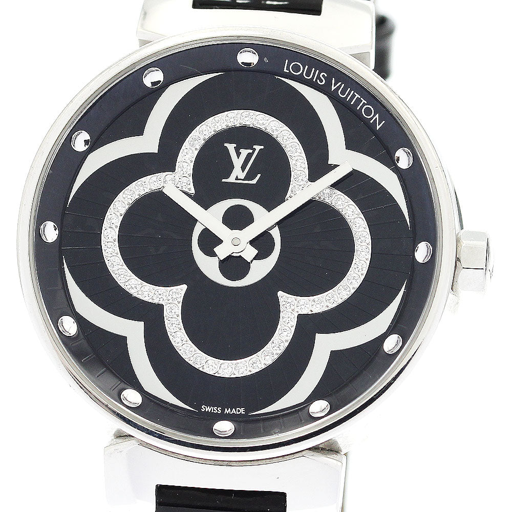 LOUIS VUITTON Tambour Moon Divine QA020 black Dial Quartz Ladies Watch_891995