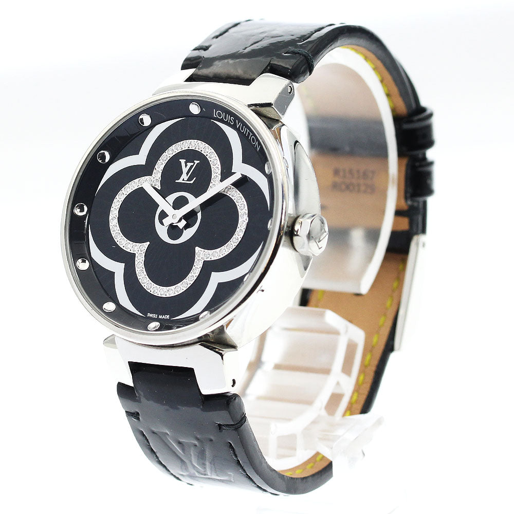 LOUIS VUITTON Tambour Moon Divine QA020 black Dial Quartz Ladies Watch_891995