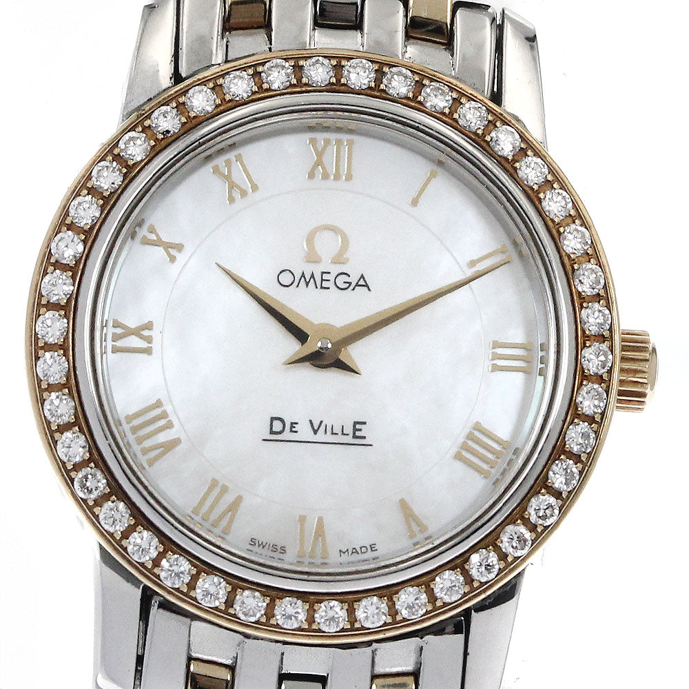 OMEGA De Ville Prestige 4375.71 Diamond Bezel White shell Dial Quartz Ladies Watch_892061