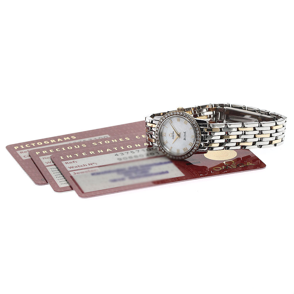 OMEGA De Ville Prestige 4375.71 Diamond Bezel White shell Dial Quartz Ladies Watch_892061