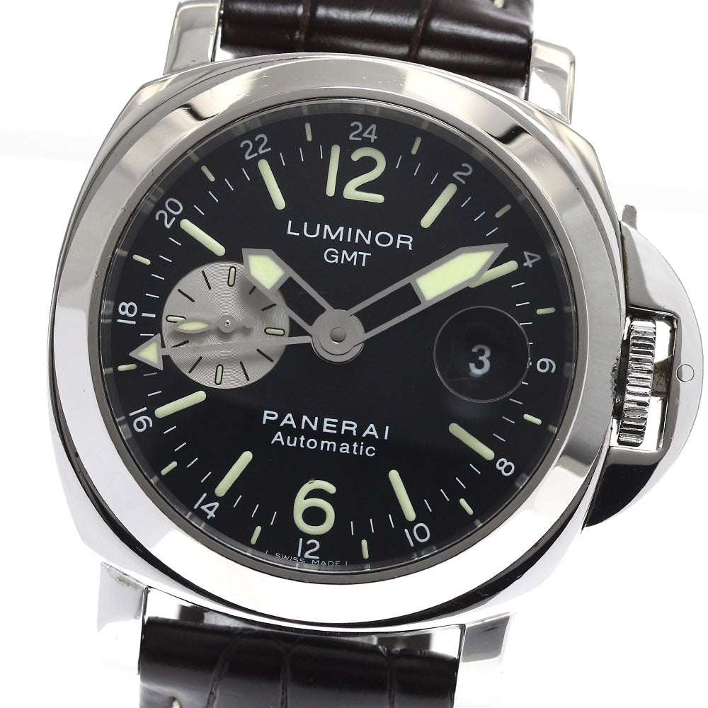 PANERAI Luminor GMT PAM00088 Date Small Second Black / Silver Dial Automatic Men's Watch_892199