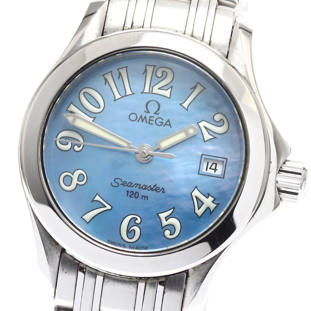 OMEGA Seamaster120 2581.88 Date Blue shell Dial Quartz Ladies Watch_892276