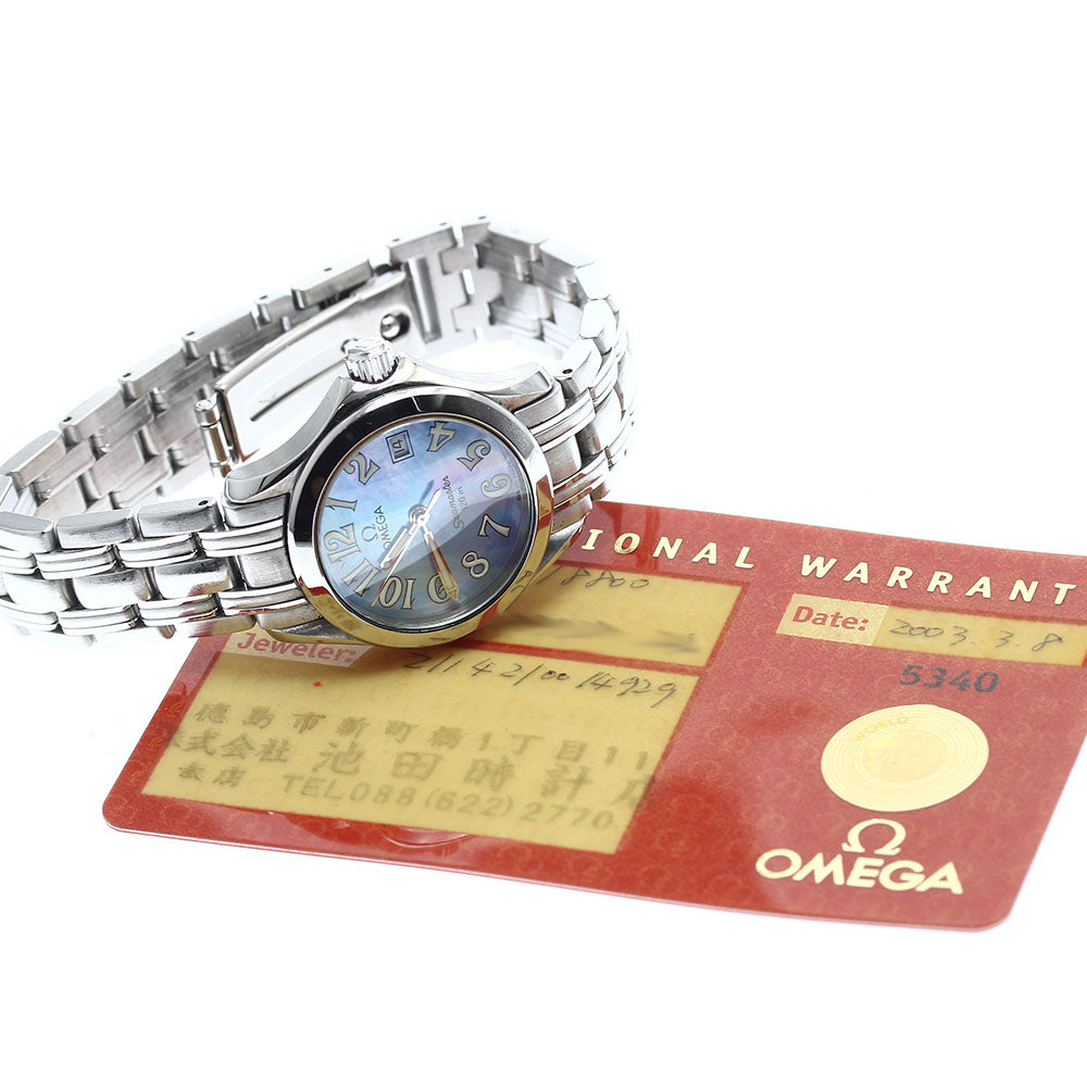 OMEGA Seamaster120 2581.88 Date Blue shell Dial Quartz Ladies Watch_892276