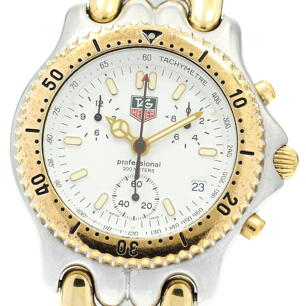 TAG HEUER S/el CG1120-0 Chronograph white Dial Quartz Men's Watch_892288