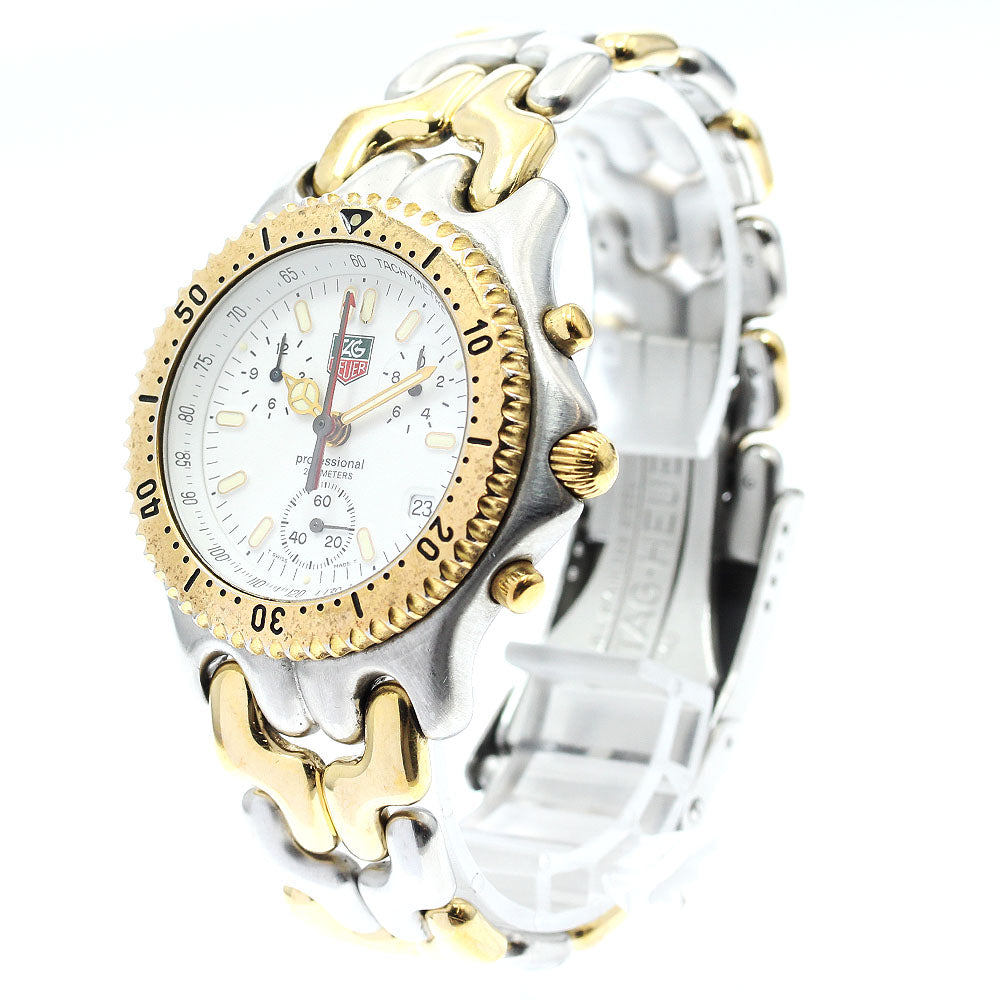 TAG HEUER S/el CG1120-0 Chronograph white Dial Quartz Men's Watch_892288