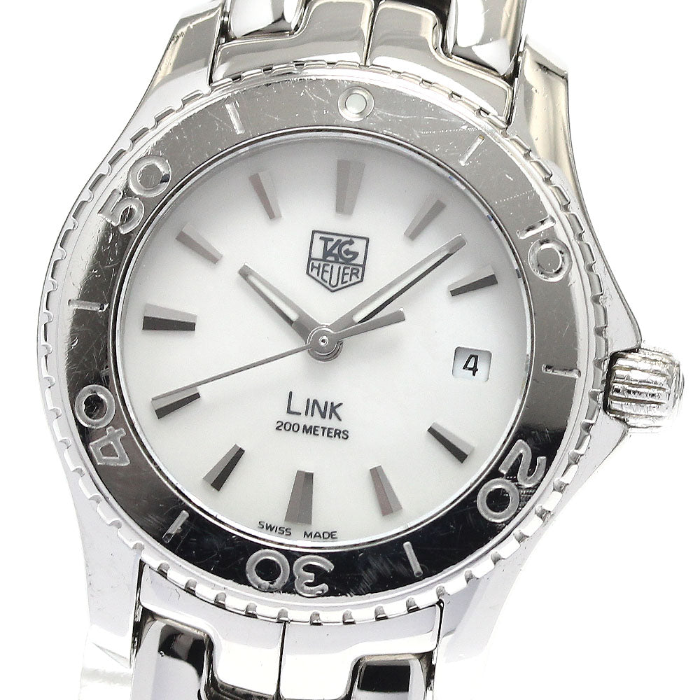 TAG HEUER Link WJ1313-0 Date White shell Dial Quartz Ladies Watch_892296