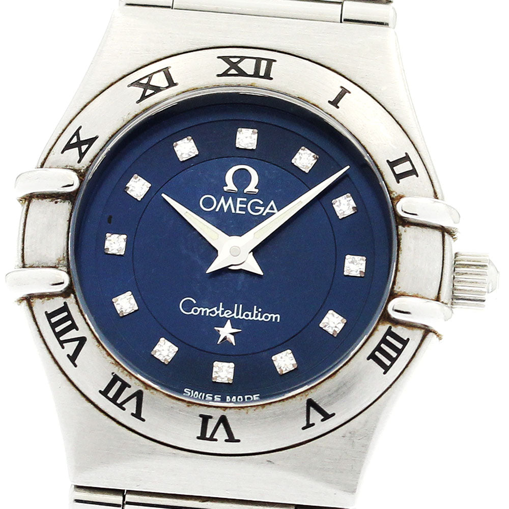 OMEGA Constellation 1563.85 12P diamond Navy Dial Quartz Ladies Watch_892331