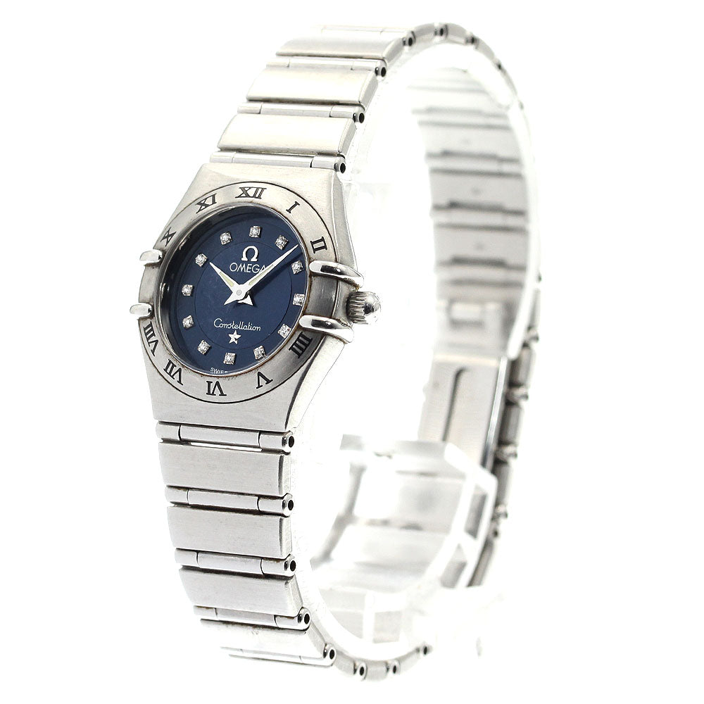 OMEGA Constellation 1563.85 12P diamond Navy Dial Quartz Ladies Watch_892331