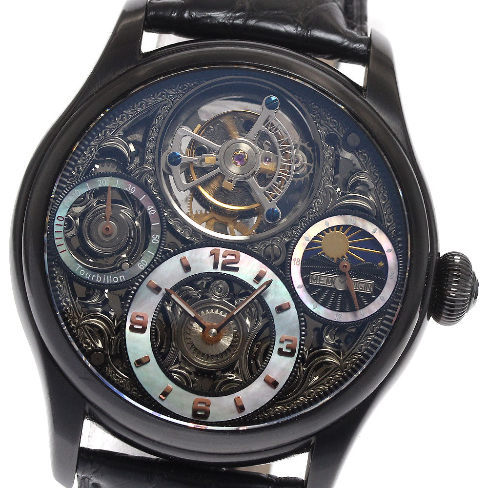 MEMORIGIN Starlit Legend MO1231-BKBKBKA Tourbillon skeleton Dial Hand Winding Men's Watch_892353
