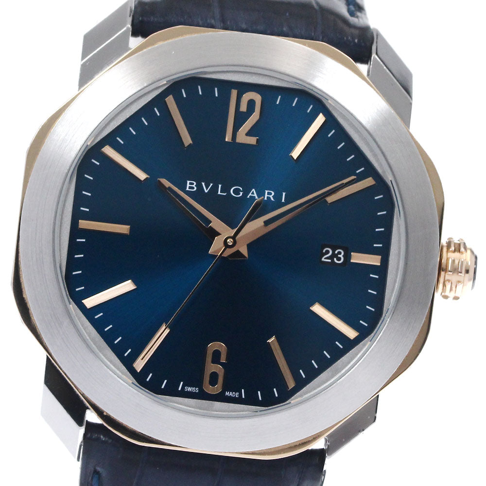 BVLGARI Octoma OCP41SG Date Navy Dial Automatic Men's Watch_892367