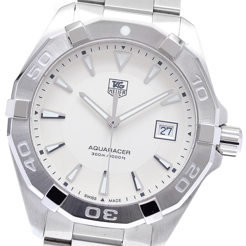 TAG HEUER Aqua racer WAY1111 Date Silver Dial Quartz Men's Watch_892386