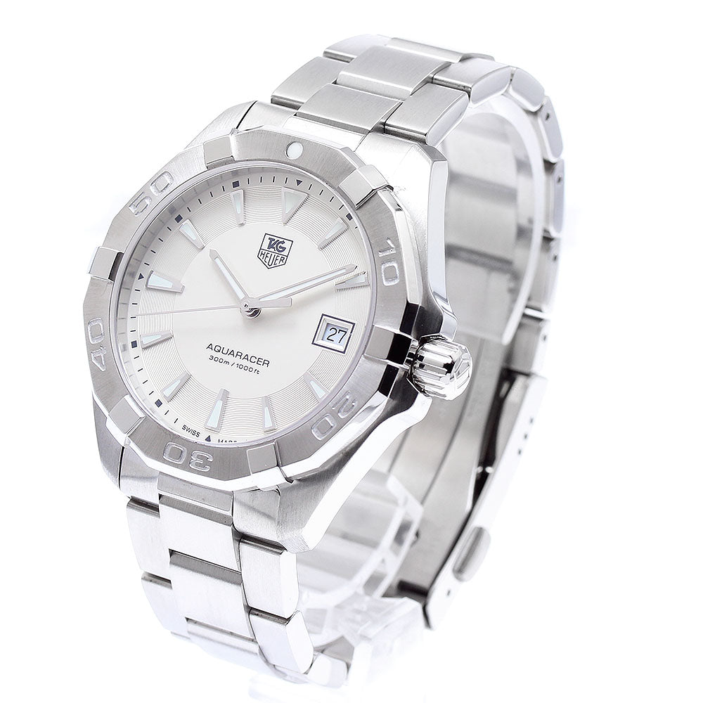 TAG HEUER Aqua racer WAY1111 Date Silver Dial Quartz Men's Watch_892386
