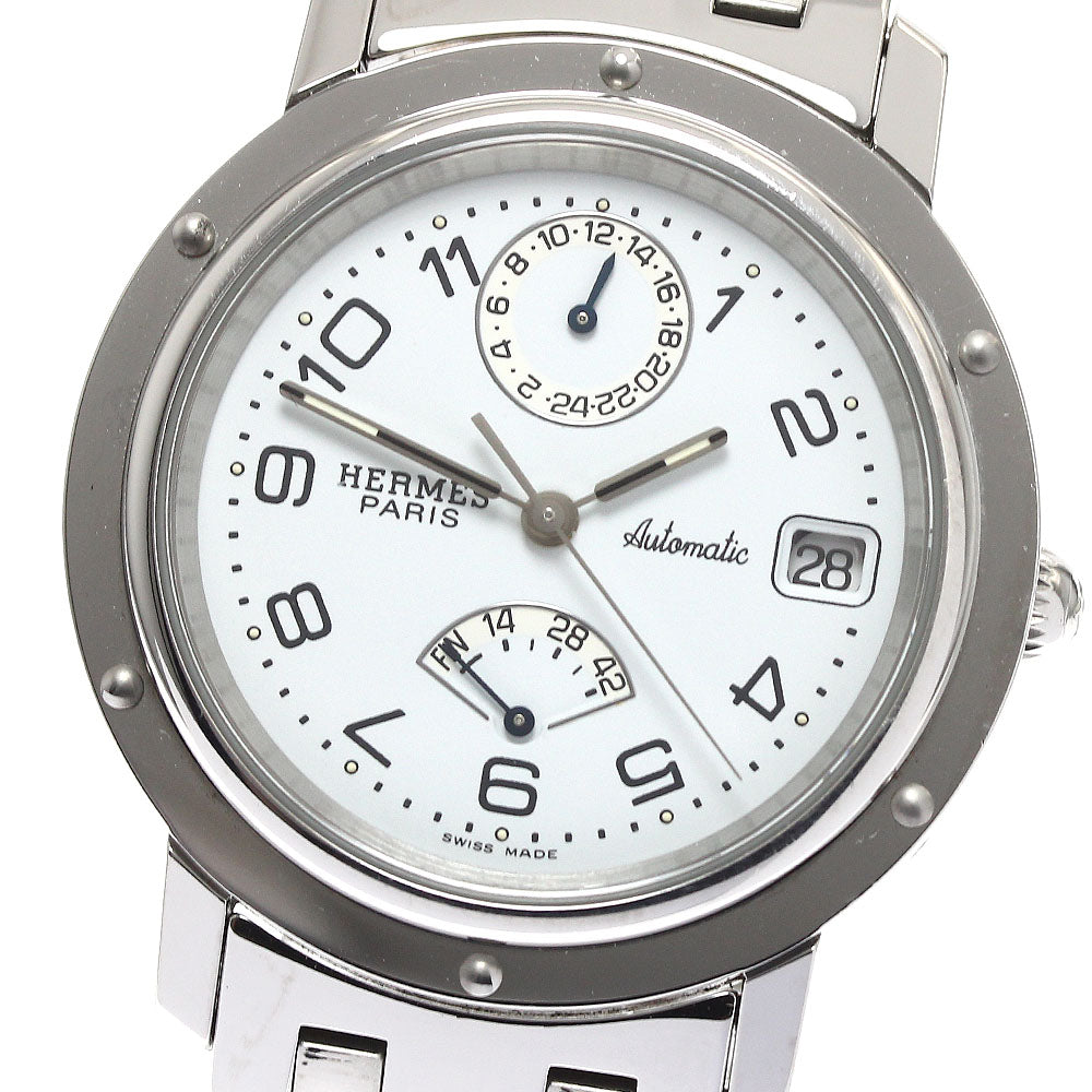 HERMES Clipper CL5.710 GMT power reserve white Dial Automatic Men's Watch_892399