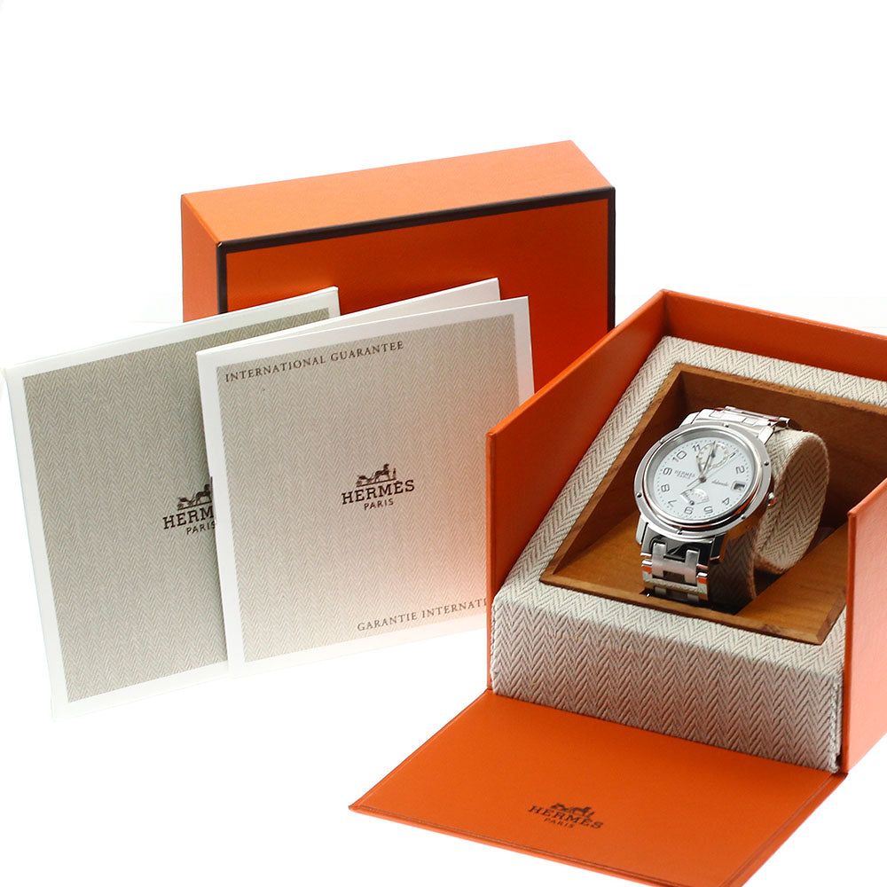 HERMES Clipper CL5.710 GMT power reserve white Dial Automatic Men's Watch_892399