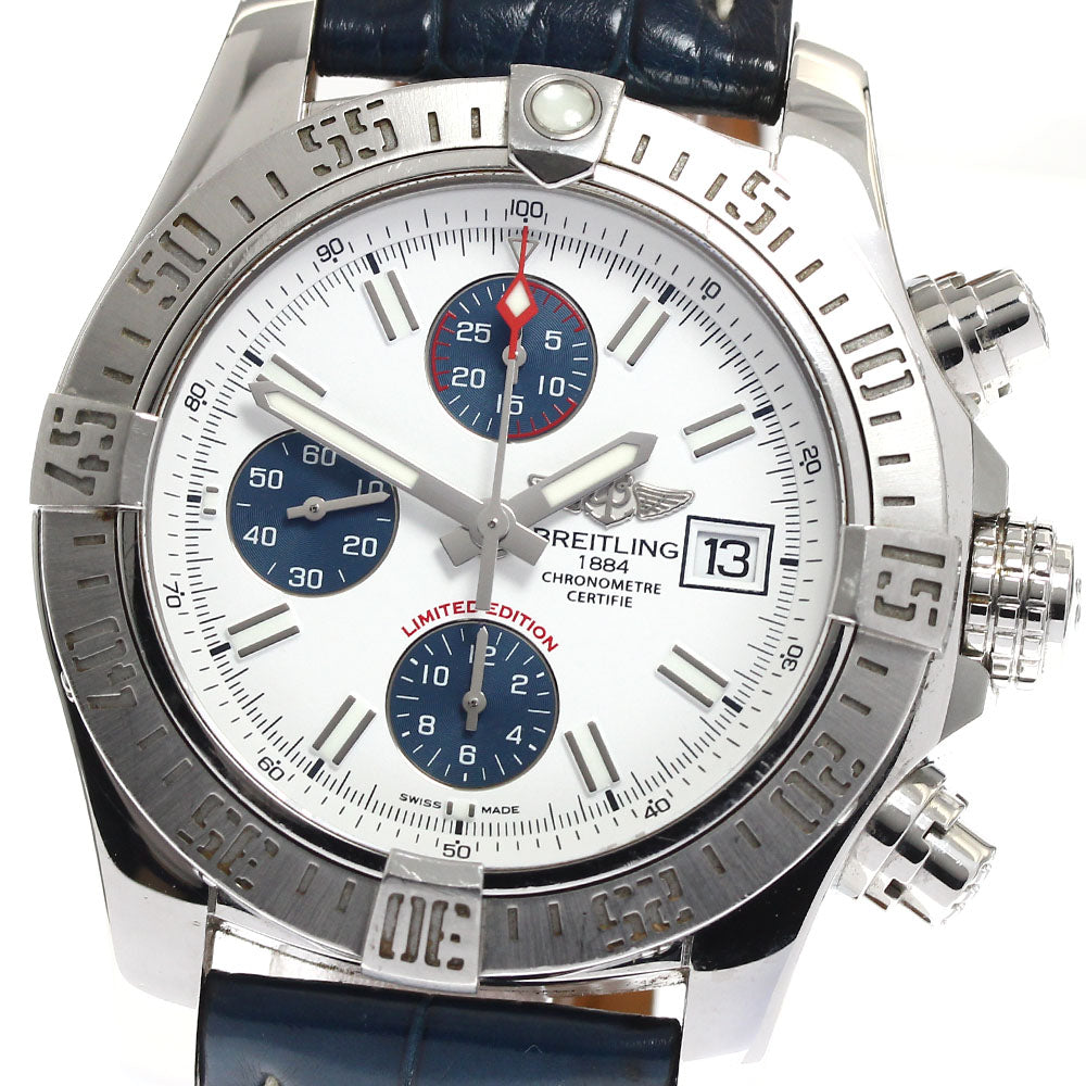 BREITLING Avenger II A13381 Chronograph White / Navy Dial Automatic Men's Watch_892417