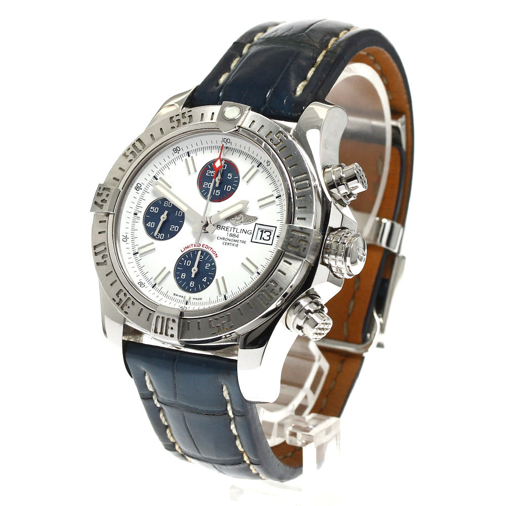 BREITLING Avenger II A13381 Chronograph White / Navy Dial Automatic Men's Watch_892417