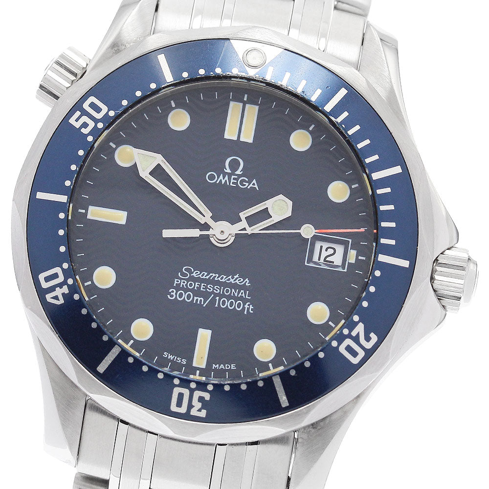 OMEGA Seamaster300 2561.80 Date Navy Dial Quartz Boy's Watch_892443