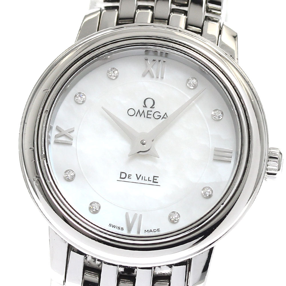 OMEGA De Ville Prestige 424.10.24.60.55.001 8P diamond White shell Dial Quartz Ladies Watch_892452