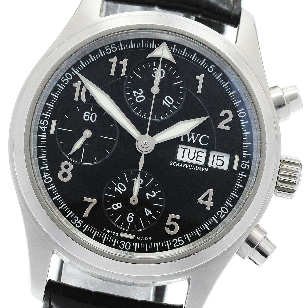 IWC SCHAFFHAUSEN Spitfire IW370613 Chronograph day date black Dial Automatic Men's Watch_892468